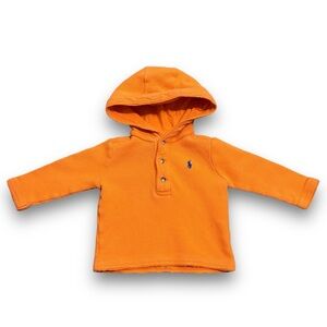 Ralph Lauren Toddler Boys Waffle‎ Knit Hoodie Orange 

Size 9M 
10.5 x 11